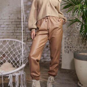 Cami NYC Dalton Vegan Leather Pant - Latte XS